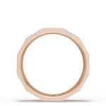 Diamond Faceted - Partial Coverage Wedding Band in High Polish  - 6mm