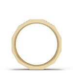 Diamond Faceted - Partial Coverage Wedding Band in High Polish  - 6mm