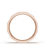 Diamond Faceted - Partial Coverage Wedding Band in Satin Finish  - 6mm