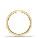 Diamond Faceted - Partial Coverage Wedding Band in Satin Finish  - 6mm