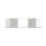 Diamond Faceted - Partial Coverage Wedding Band in Satin Finish  - 6mm