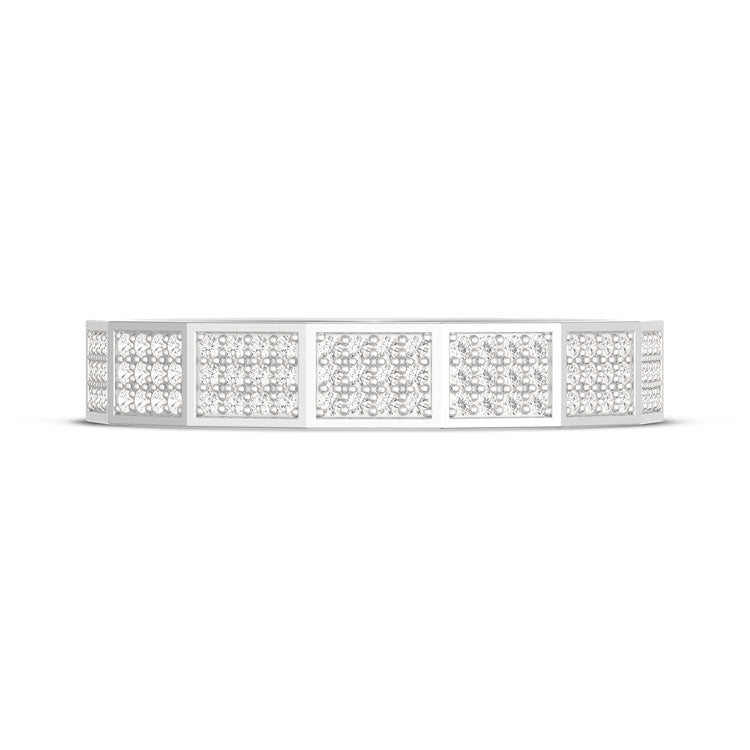 Diamond Faceted - Full Coverage Wedding Band in High Polish  - 4mm