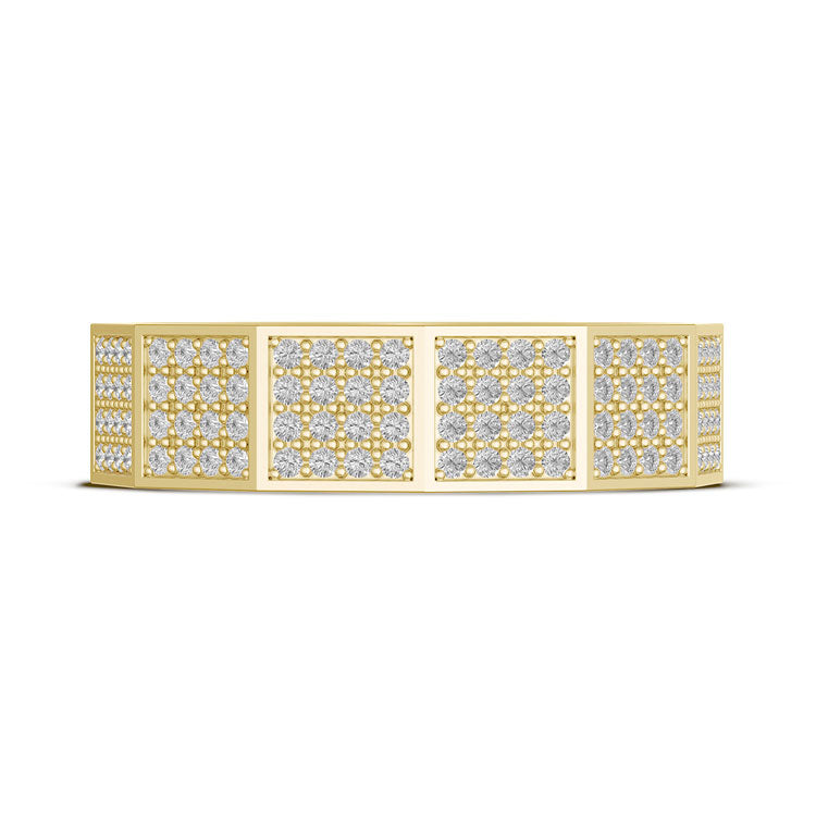 Diamond Faceted - Full Coverage Wedding Band in High Polish  - 6mm