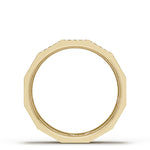 Diamond Faceted - Full Coverage Wedding Band in High Polish  - 6mm