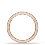 Bevel Edge Diamond Wedding Band in Brushed Finish - 5mm