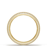 Bevel Edge Diamond Wedding Band in Brushed Finish - 5mm