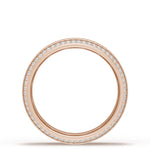 Bevel Edge Diamond Wedding Band in Brushed Finish - 7mm