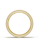 Bevel Edge Diamond Wedding Band in Brushed Finish - 7mm
