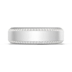 Bevel Edge Diamond Wedding Band in Satin Finish - 7mm