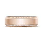 Bevel Edge Diamond Wedding Band in Satin Finish - 7mm