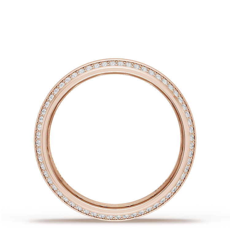 Bevel Edge Diamond Wedding Band in Satin Finish - 7mm