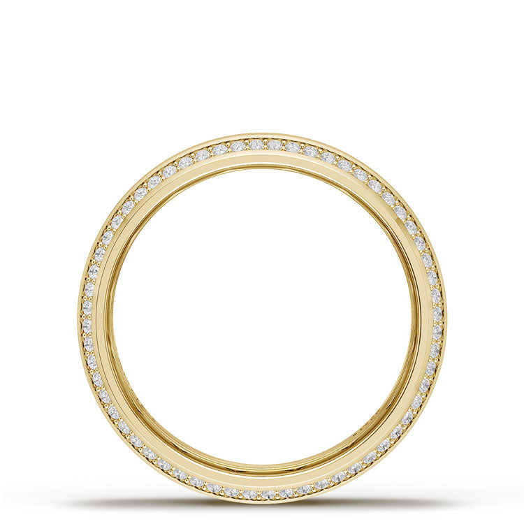 Bevel Edge Diamond Wedding Band in Satin Finish - 7mm