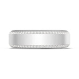 Bevel Edge Diamond Wedding Band in Satin Finish - 7mm