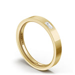 Bezel Set Diamond Wedding Band in High Polish