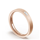Bezel Set Diamond Wedding Band in Brushed Finish