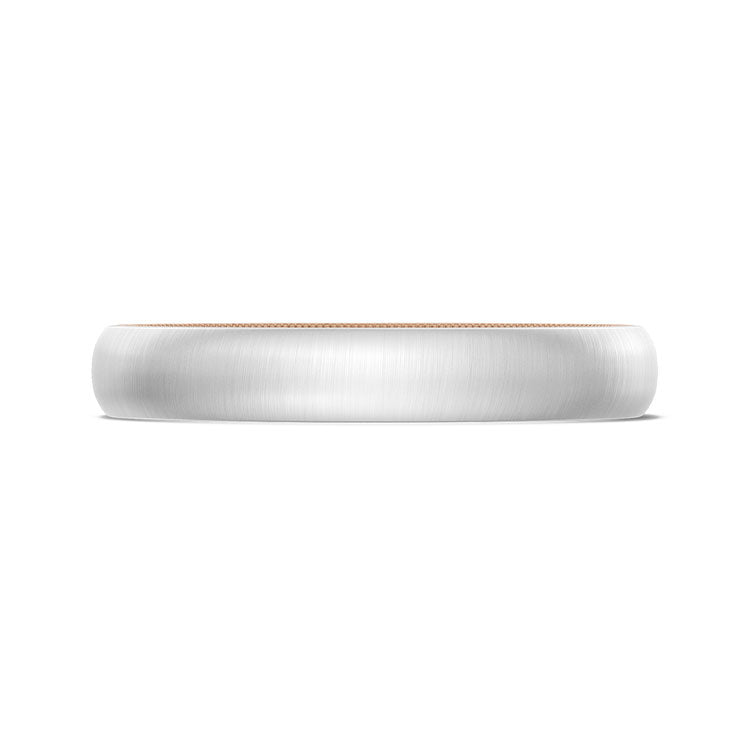 Classic Two-Tone Rounded Wedding Band in Satin Finish