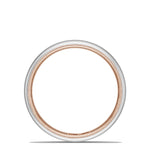 Classic Two-Tone Rounded Wedding Band in Satin Finish