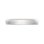 Classic Two-Tone Rounded Wedding Band in Satin Finish