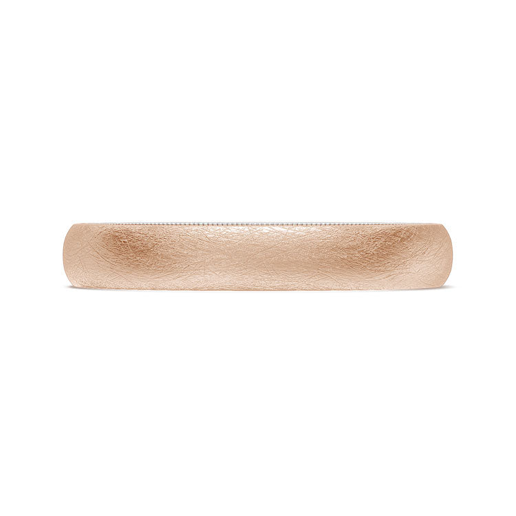 Classic Two-Tone Rounded Wedding Band in Brushed Finish