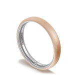 Classic Two-Tone Rounded Wedding Band in Brushed Finish