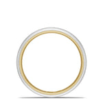 Classic Two-Tone Rounded Wedding Band in Brushed Finish