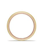 Classic Two-Tone Rounded Wedding Band in Brushed Finish