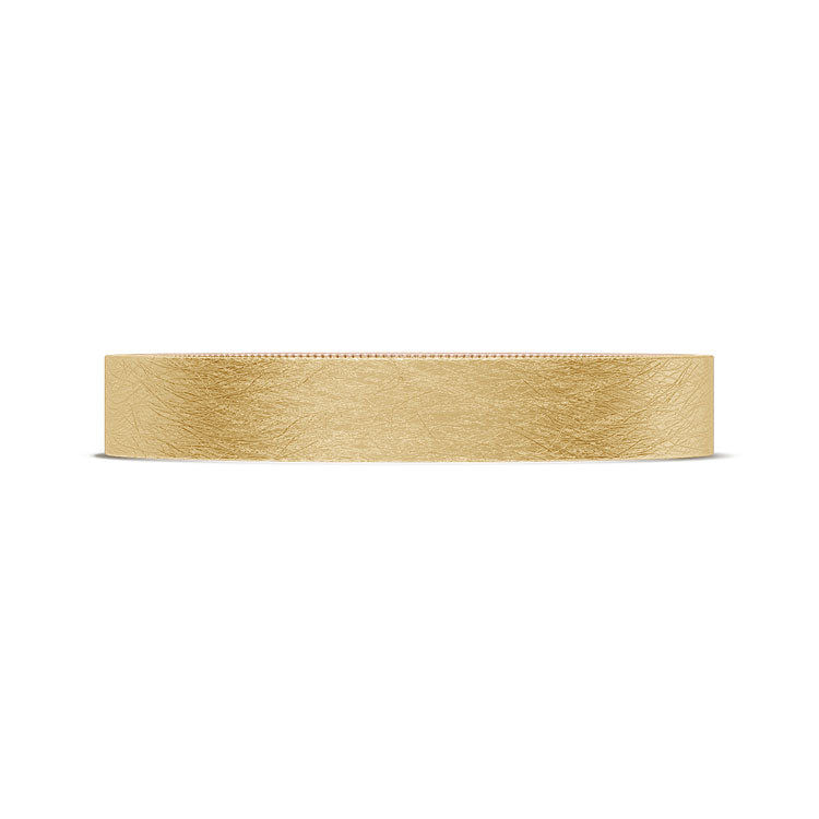 Classic Two-Tone Flat Wedding Band in Brushed Finish