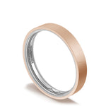 Classic Two-Tone Flat Wedding Band in Satin Finish