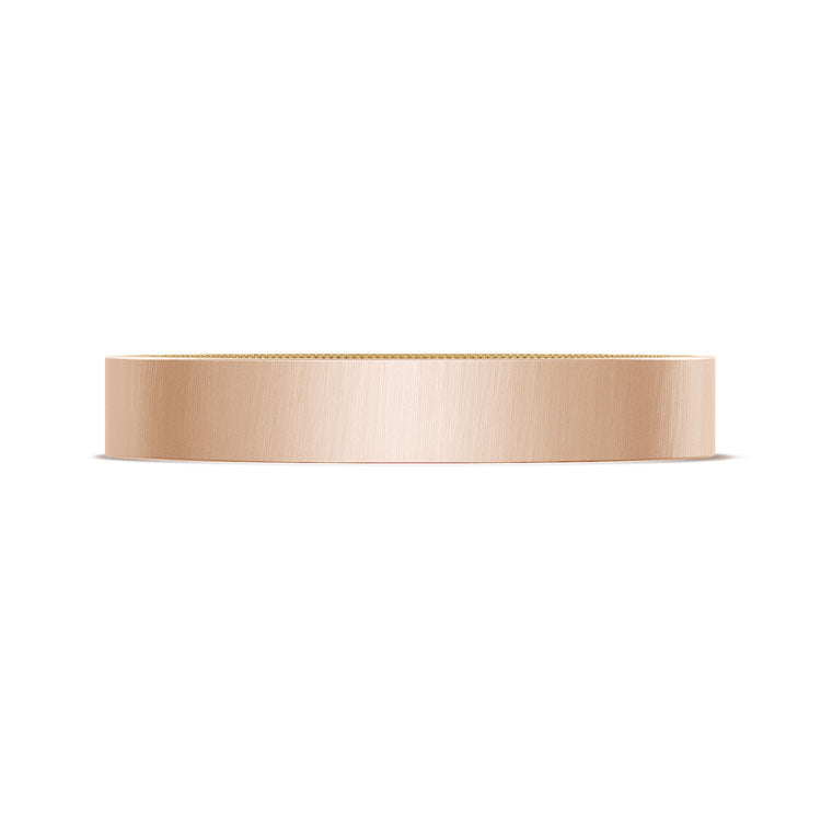 Classic Two-Tone Flat Wedding Band in Satin Finish