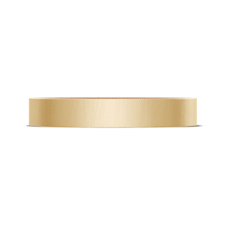 Classic Two-Tone Flat Wedding Band in Satin Finish