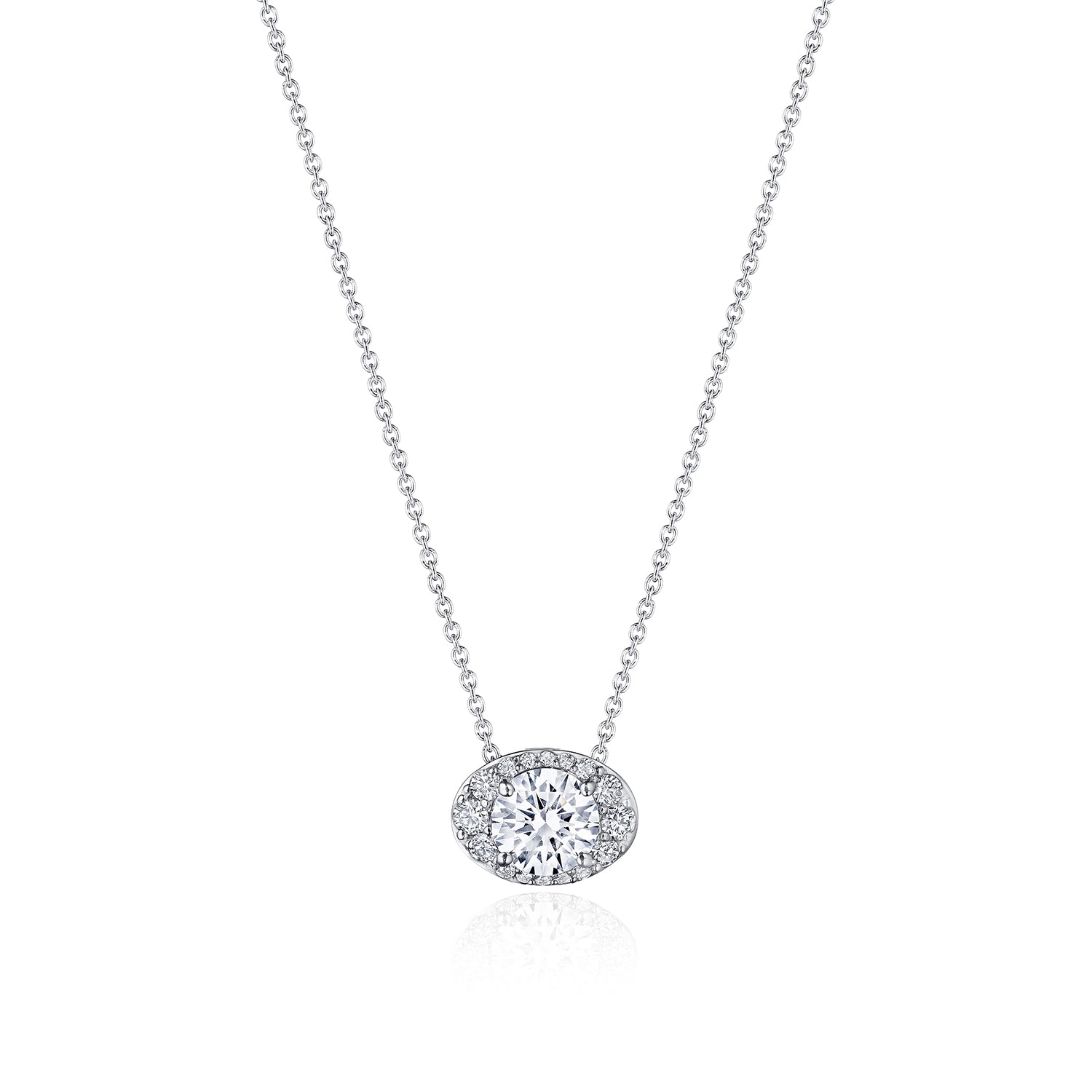 17"" Horizontal Oval Bloom Diamond Necklace