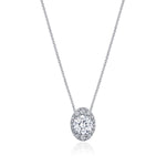 17"" Vertical Oval Bloom Diamond Necklace