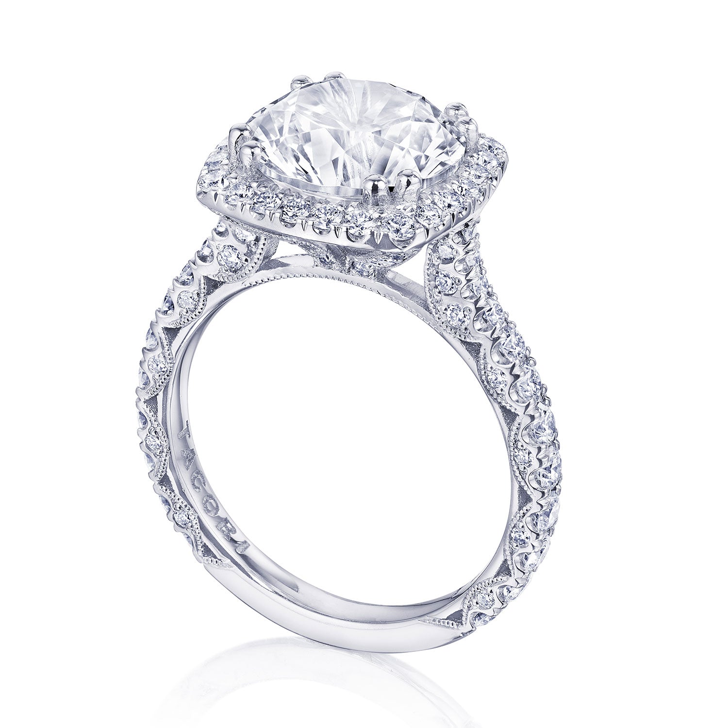 Round with Cushion Bloom Engagement Ring