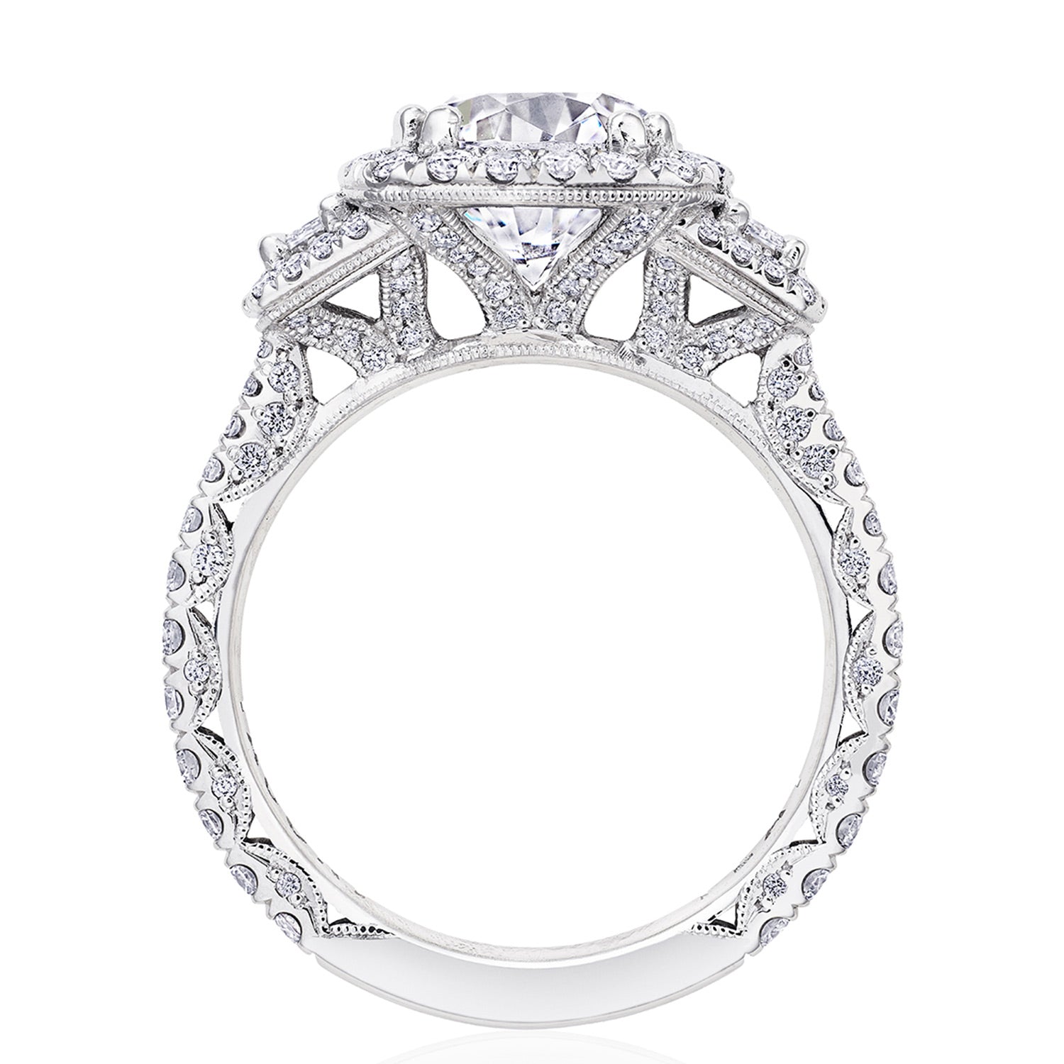 Round 3-Stone Engagement Ring