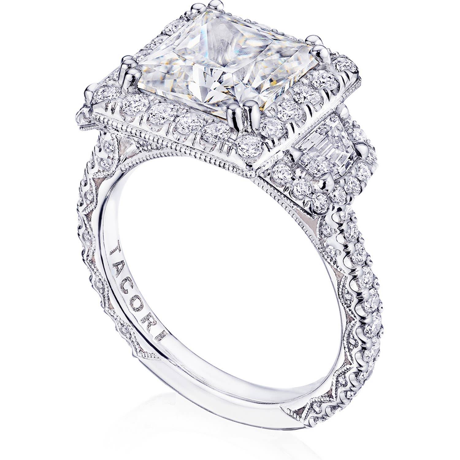 Emerald 3-Stone Engagement Ring