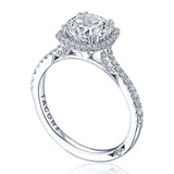 Round with Cushion Bloom Engagement Ring