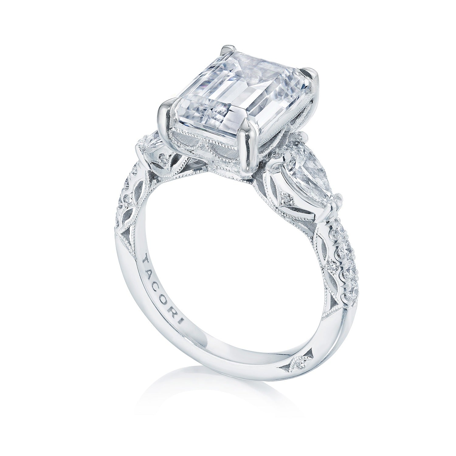 Emerald 3-Stone Engagement Ring
