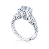 Round 3-Stone Engagement Ring
