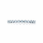 Round Bezel Droplet Wedding Band with Diamond