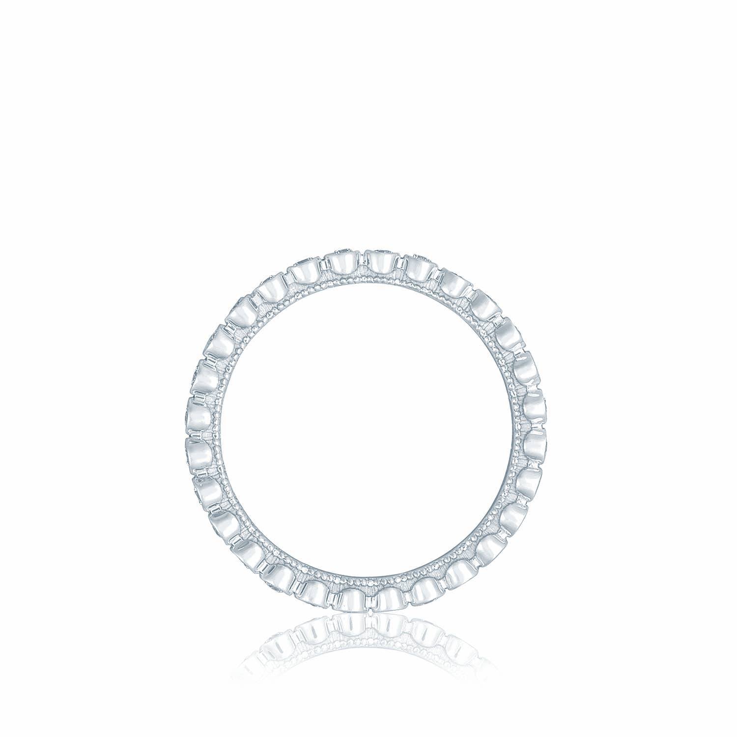 Round Bezel Droplet Wedding Band with Diamond