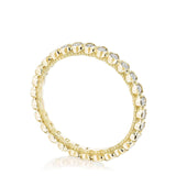 Round Bezel Droplet Wedding Band with Diamond