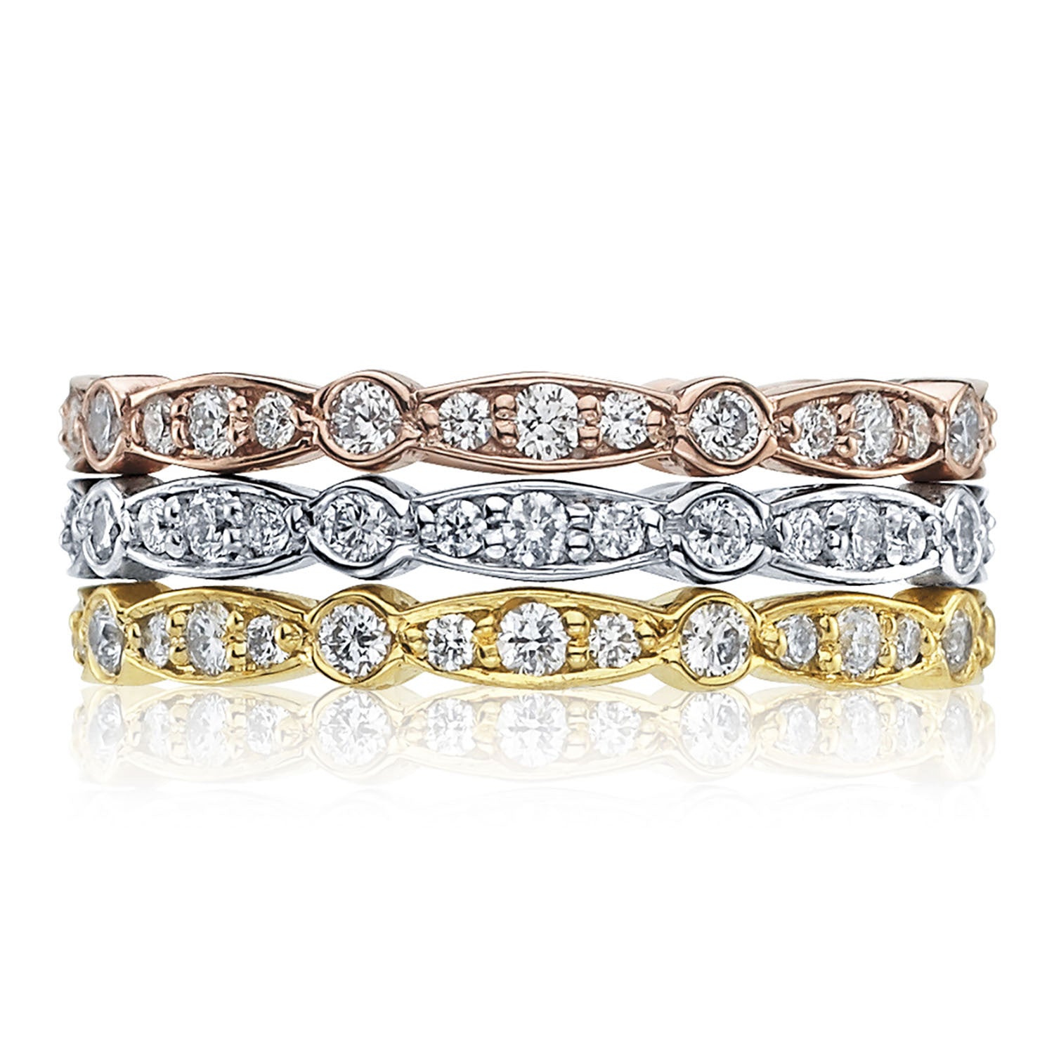 Marquise and Round Design Wedding Band