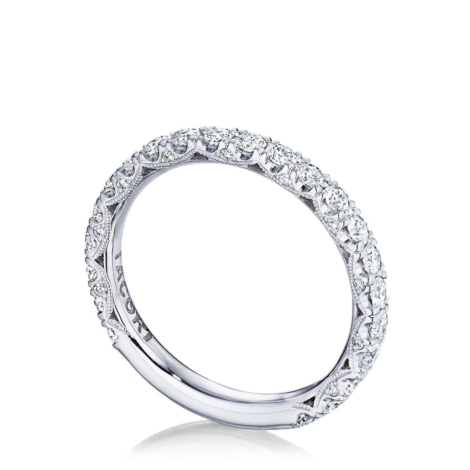 French Pavé Diamond Wedding Band - 2.5mm