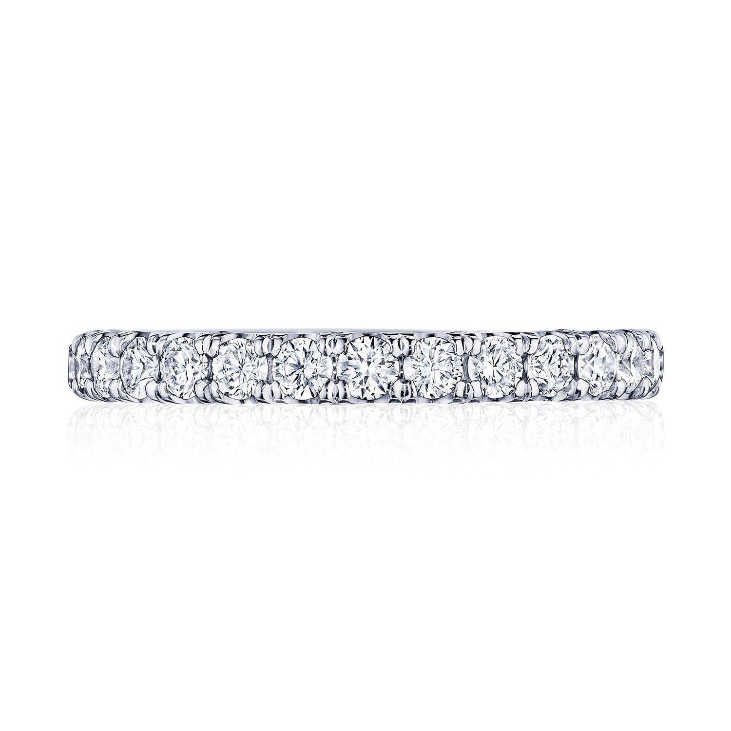 French Pavé Diamond Wedding Band - 2.5mm