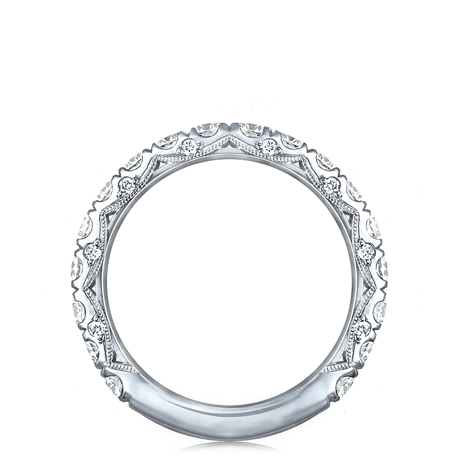 French Pavé Diamond Wedding Band