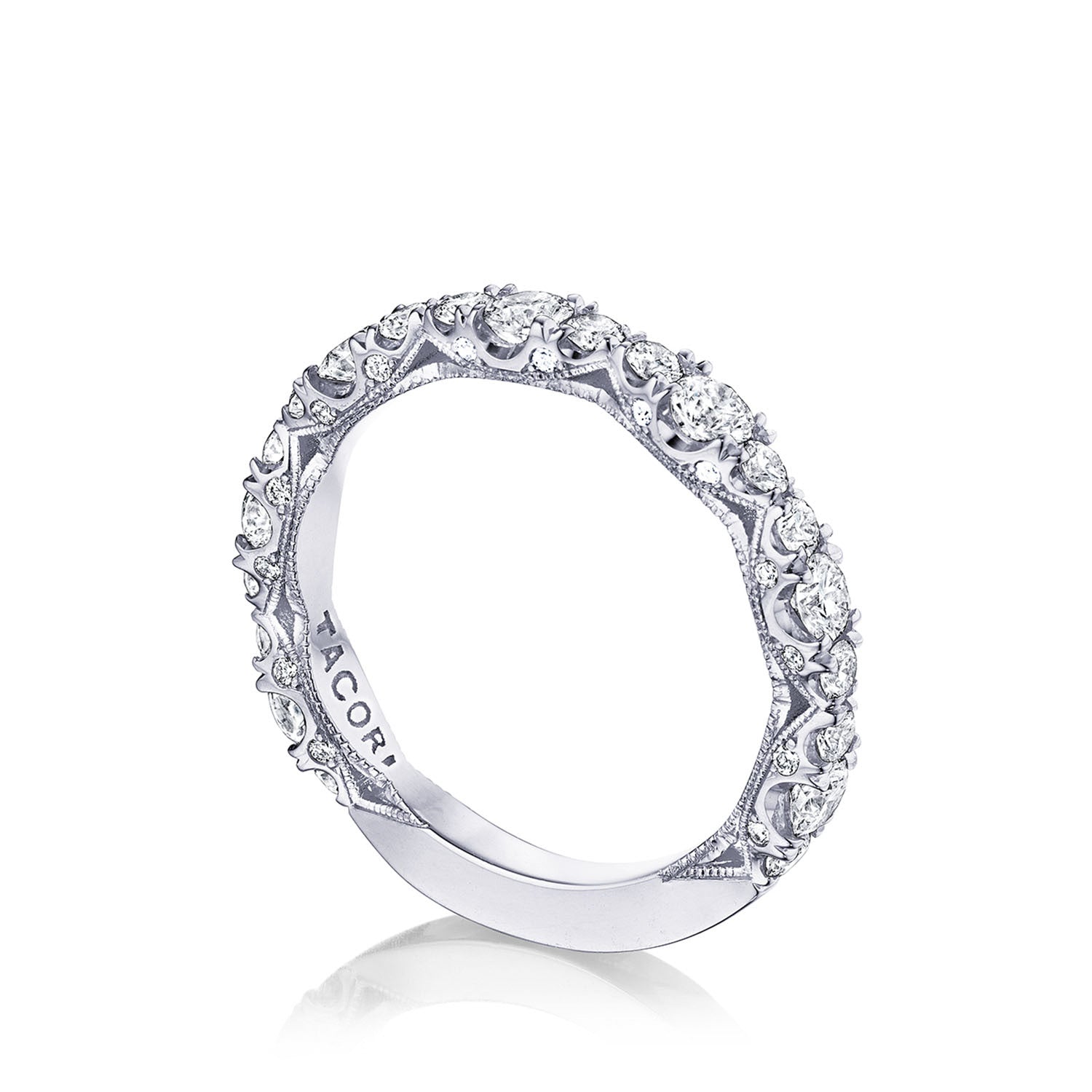 Marquise Shape Design Detail Wedding Band