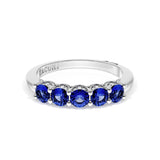 Round Cut Blue Sapphire Eternity Band
