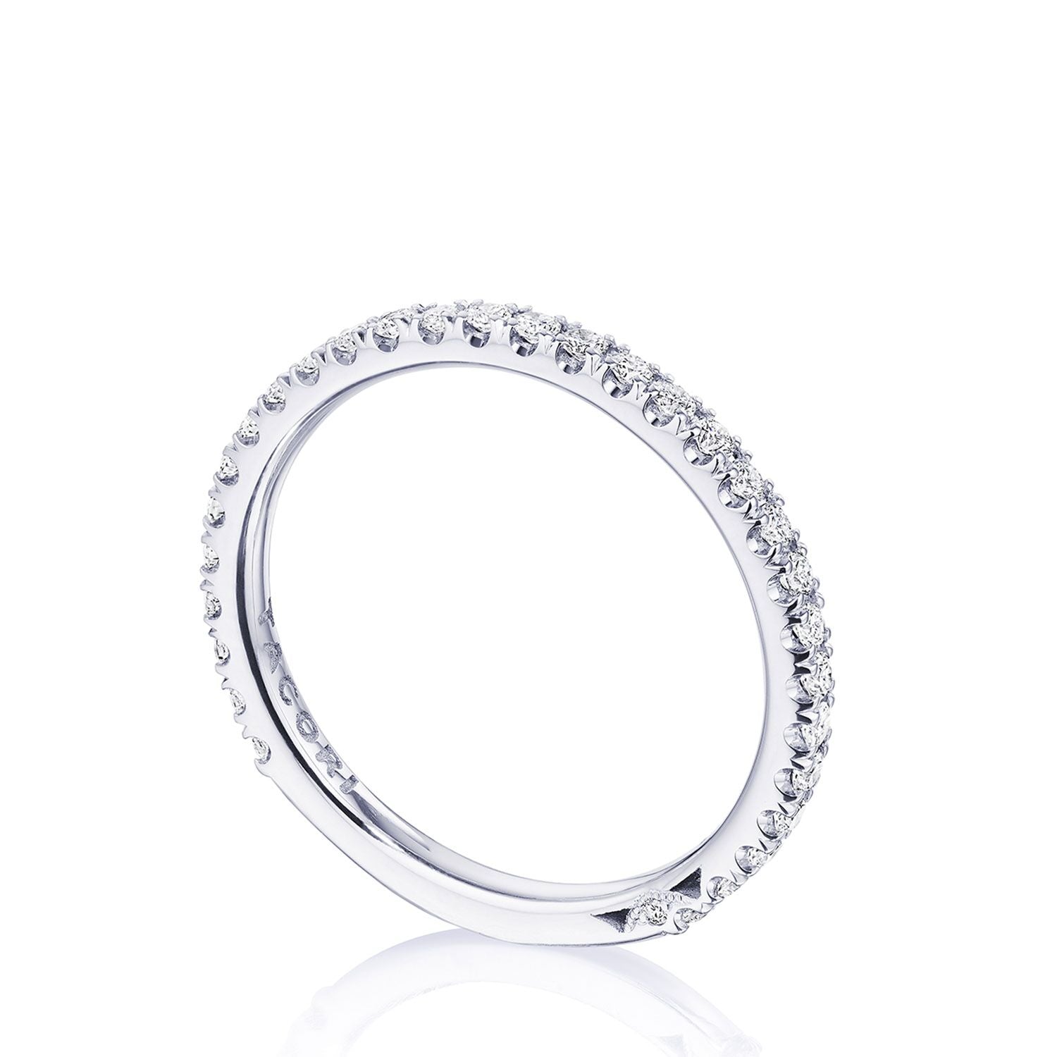 French Pavé Diamond Wedding Band - 2mm