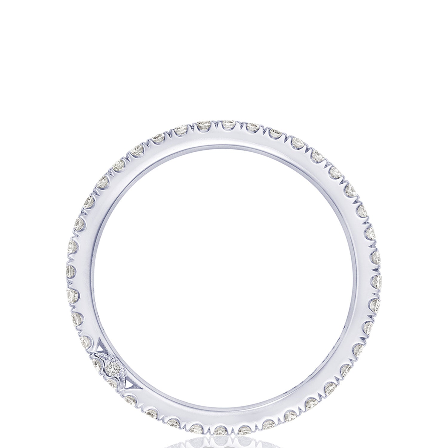 French Pavé Diamond Wedding Band - 2mm