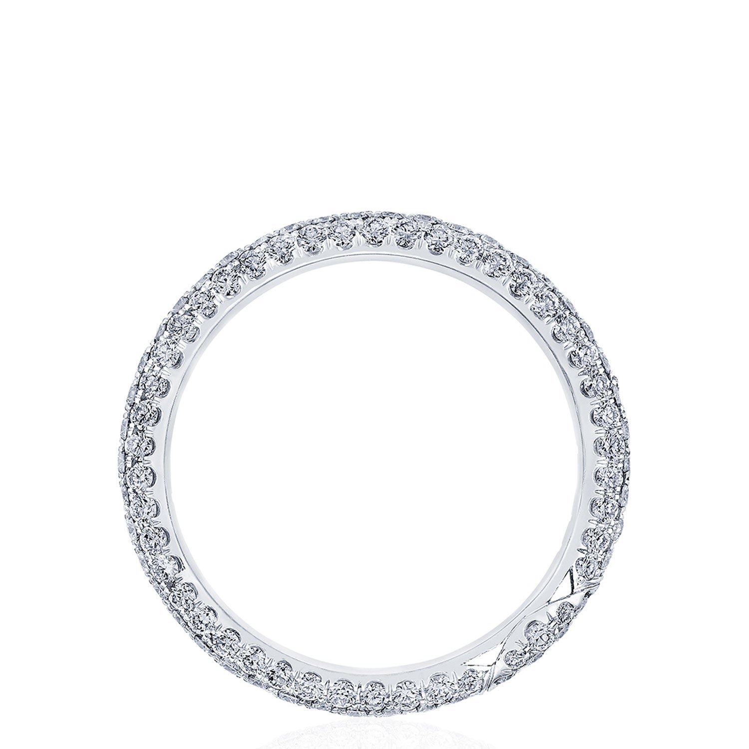Triple Row Pavé Wedding Band